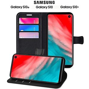 Cover para Samsung Galaxy S10/S10e/S10 Plus Funda Cartera Cuero Negro