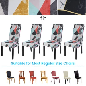 4PCS Stretch Dining Chair Cover Chair Cover High Back Chair Protective Slipcover - Picture 1 of 30