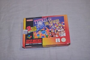 Tetris & Dr Mario (SNES, Super Nintendo) PAL - CIB - Original Box + Manual - Picture 1 of 10