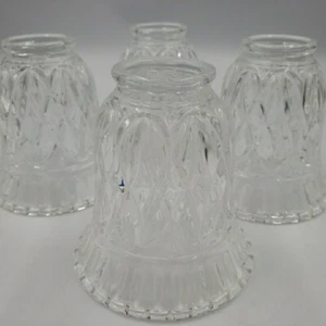 Vtg Glass Shade Replacement 4Pk for Ceiling Fan Vanity Bar Light Cover 2" Fitter - Picture 1 of 11