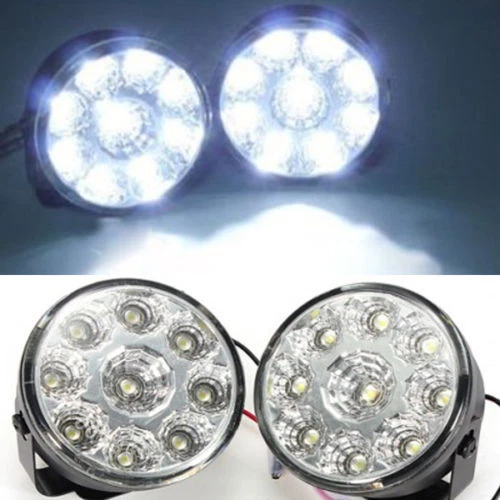 2x Fari Fendinebbia 12V Luci Diurne LED Faretti Fanali Universali per Auto Moto - Immagine 1 di 3