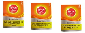 3 X Seven Seas Evening Primrose Oil + Starflower Oil - 1000mg- Triple Pack - Picture 1 of 2
