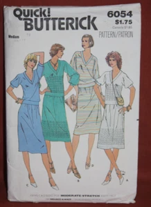 Butterick 6054 Misses V-Neck Top & Straight Skirt Pattern Med 12-14 UNCUT (46) - Picture 1 of 2