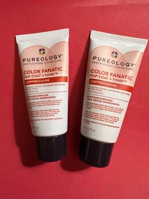 Capa superior Pureology Color Fanatic + tono - cobre 1 oz tamaño de viaje paquete de 2 Foto 1 de 2
