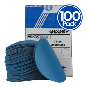 Revcut Blue Sanding 75mm Choose Grit Hook & Loop Disc Box of 100 - Picture 1 of 14