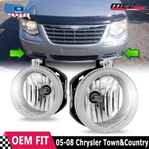 For Chrysler Town & Country 05-09 Bumper Replacement Fit Fog Lights Clear Lens