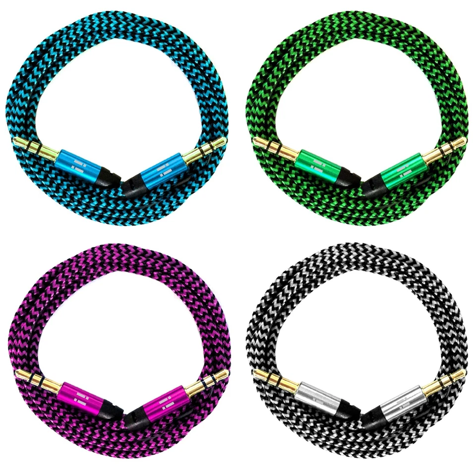 AUX Kabel 20cm 50cm 1m 2m 3m Audio Klinke 3,5 für Autoradio Handy iPhone Samsung - Bild 1 von 4