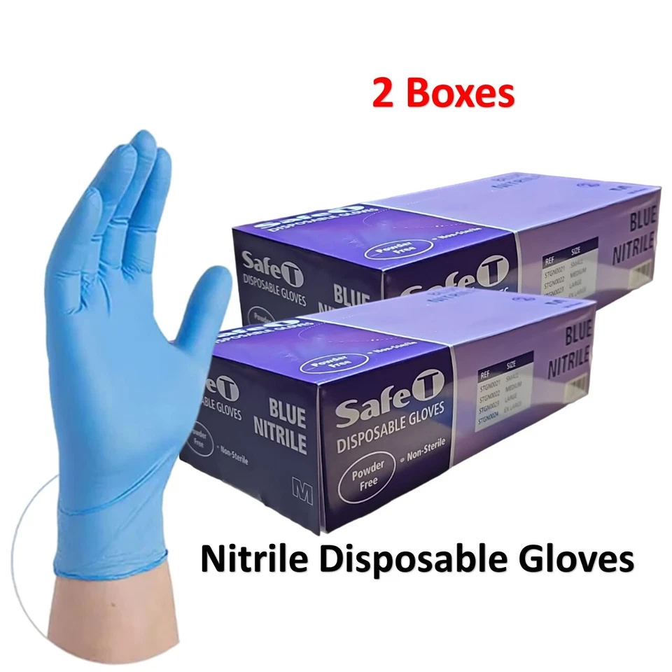 Disposable Blue Nitrile Non Latex Powder Free Gloves Food Grade Medical Surgical - Image 1 of 1