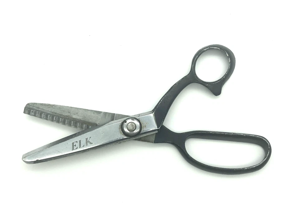 Vintage Elk Griffon Cutlery Pinking Shears 8.5" Forged Steel Japan - 71 Scissors - Image 1 of 4