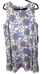 NWT TOMMY HILFIGER SZ.16, SLEEVELESS LINEN-VISCOSE SHIFT SUMMER DRESS - Picture 1 of 11