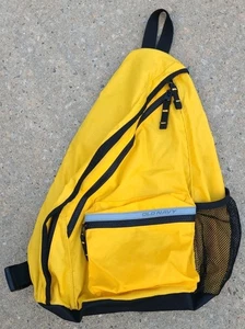 Vintage 90s Y2K Old Navy Yellow Nylon Sling Bag  - Picture 1 of 16