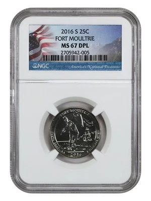 2016-S 25C Fort Moultrie NP NGC MS67 - Type 1 - Clad - Image 1 of 4