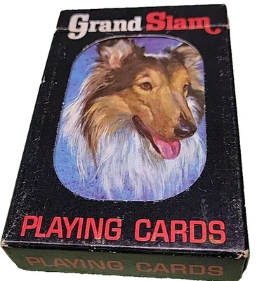 Cartas de baralho vintage Grand Slam PLA-MOR completas Collie Dogs - Imagem 1 de 4