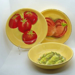 Certified International ROMA 9" Individual Pasta Bowls, Choose Vegetable Design - Picture 1 of 9