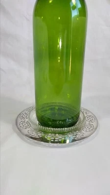 Vintage Silver Plate Cup Wine Bottle Coaster With Glass Insert WM A Rogers Mens - Image 1 of 4