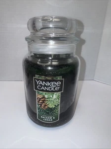 Yankee Candle Balsam & Cedar Scented, Classic 22oz Large Jar Single Wick Candle, - Picture 1 of 2