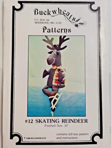 Buckwheats 12 Reindeer 33" Skating Plush Stuffed Craft Sewing Pattern Christmas - Picture 1 of 6