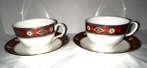 (Set di 2) TAZZE E PIATTINI Minton CORDOBA (Southwestern Design) Bone China - Foto 1 di 4