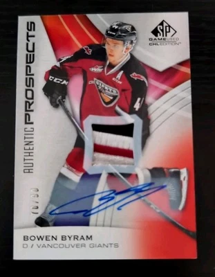 2019-20 Upper Deck CHL SPGU Bowen Byram Authentic Prospects Patch/Auto #78/90 - Image 1 of 2