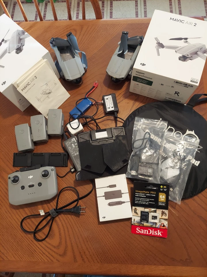 2 DJI MAVIC AIR 2 DRONES LOT W/ACCESSORIES & BONUS DRONE  PLEASE READ LQQK! - Image 1 of 4