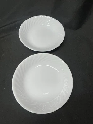 "Juego de 2 cuencos de pasta Corelle Corning Enhancements blancos remolinados sopa 8-1/2"" 20 oz" Foto 1 de 4