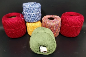 Lot of 6 Tatting & Crochet Thread Spools Assorted Colors & Sizes - Picture 1 of 4