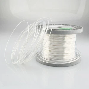 5N 1,0 mm argento puro nucleo solido con altoparlante PTFE cavo audio cavo di alimentazione - Foto 1 di 9