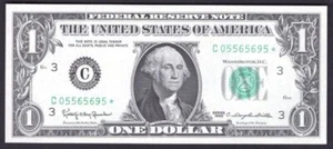 U.S.A: Federal Reserve Note, $1, 1963, Philadelphia, replacement, AU-UNC - Picture 1 of 2