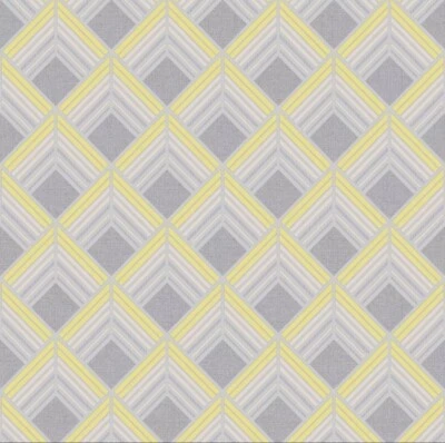job lot of 6 Rolls  x Super Fresco Trifina Geometric Yellow Grey Wallpaper - Image 1 of 3