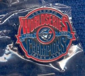 1992 & 1993 Red & Blue Toronto Blue Jays World Champions MLB Baseball Lapel Pin - Picture 1 of 1