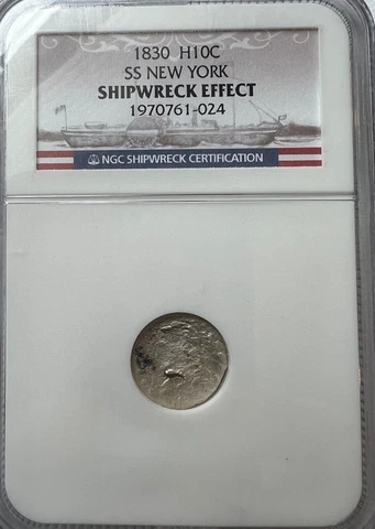 SS NEW YORK 1830 SHIPWRECK EFFECT  CAPPED BUST HALF DIME  SUNKEN TREASURE COIN Cover