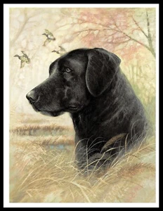 LABRADOR RETRIEVER DOG HEAD STUDY VINTAGE STYLE DOG ART PRINT POSTER - Foto 1 di 1