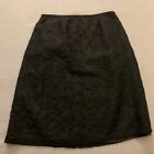 Jane Hamill A Line Skirt Black Embroidered Beaded Lined Knee Length Womens 10