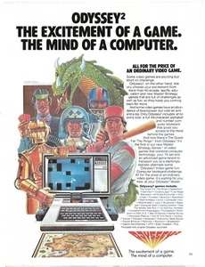 Vintage Print Ad Odyssey 2 The Excitement Of A Game The Mind Of A Computer 1981 - Picture 1 of 5