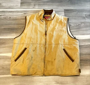 Wrangler Hero Sherpa gefütterte Ente Baumwolle Canvas Weste Cord Borte XL/XG verwittert - Bild 1 von 6
