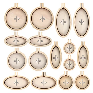 16Pcs Mini Embroidery Hoop 8 Sizes Mini Circle Embroidery Hoops Wood - Picture 1 of 11