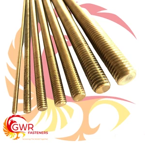 1/8" 3/16" 1/4" 5/16" 3/8" 1/2" 5/8" BSW Whitworth Brass Threaded Bar Rod Studs - Picture 1 of 1