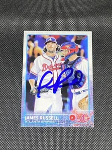 Tarjeta Topps 2015 firmada por los James Russell Atlanta Braves #255 ~ Certificado de autenticidad - Imagen 1 de 3
