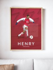 Thierry Henry Arsenal FC Legend Player Art Print Poster, 300x400mm