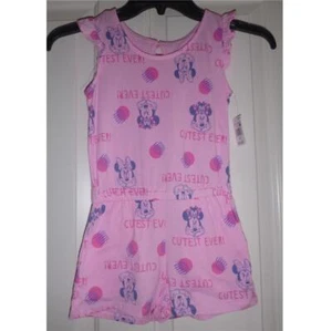 Girls Disney MINNIE MOUSE "Cutest Ever" Cotton Romper Shorts Set Size XS M L NWT - Picture 1 of 1