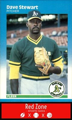 1987 Fleer - #406 Dave Stewart NM Set Break. - Image 1 of 2