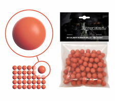 Wearable4U .50 Caliber Reusable Orange Rubber Balls for Paintball Gun 100 pack