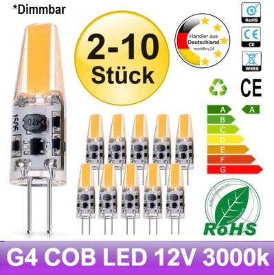 G4 LED COB 2W Lampen Stiftsockel Leuchtmittel Warmweiß, Dimmbar, AC/DC 12V LEDS - Bild 1 von 2