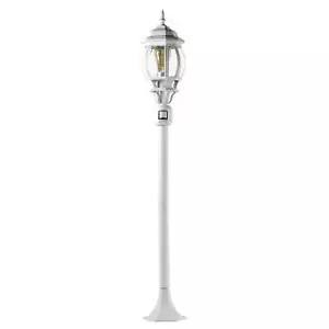 Außenlampe mit Bewegungsmelder Aluminium 120 cm E27 IP23 Weiß Wegeleuchte B-Ware - Bild 1 von 7