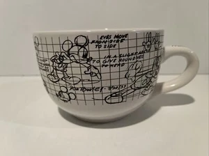 Disney Mickey Mouse Libro de bocetos Dibujos Grande Cerámica Taza de sopa Taza de café - Imagen 1 de 8