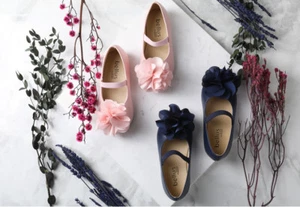 Girls Flower Mary Jane Ballerina Ballet Flat Dress Shoes Toddler Little Kid Baby - Picture 1 of 9