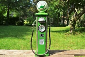 Handmade Tin Sinclair Gasoline Gas Pump Model & Bank - Tinplate - Dino - Retro