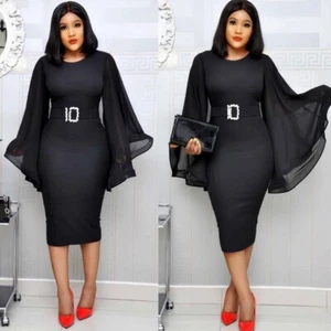 African Party Dress Evening Dress Dashiki Clothes Bodycon Hip Wrap Dress Women - Picture 1 of 31