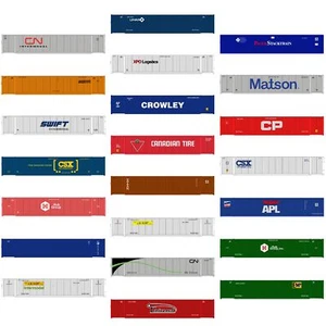 Evemodel 3pcs N Scale 53ft 1:160 Shipping Container 53' Cargo Box with Magets - Picture 1 of 28