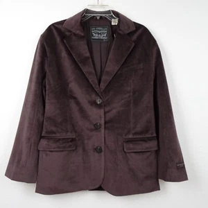 Levi's Oversized Blazer Jacket Women's Size XS Brown Velvet - Picture 1 of 10